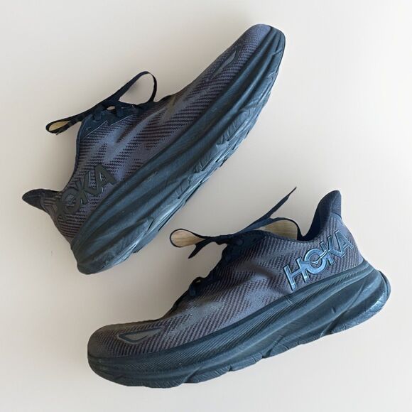 HOKA Other - Men's HOKA Clifton 9 Black/Black 11.5 D Max Cushioned Running Shoes Walking